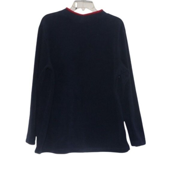 Croft & Barrow Fleece Sweatshirt Women's L Blue Christmas Winter Snowman Grandma - Picture 3 of 4